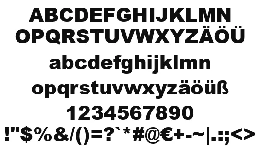 Vorschautext für Schriftart Arial Black Normal