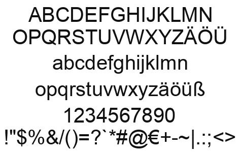 Vorschautext für Schriftart Arial