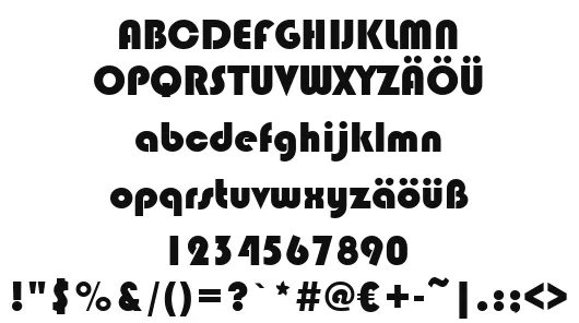 Vorschautext für Schriftart Bauhaus 93