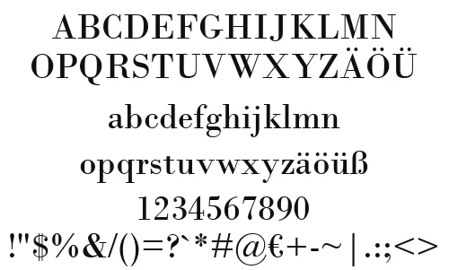 Vorschautext für Schriftart Bodoni MT