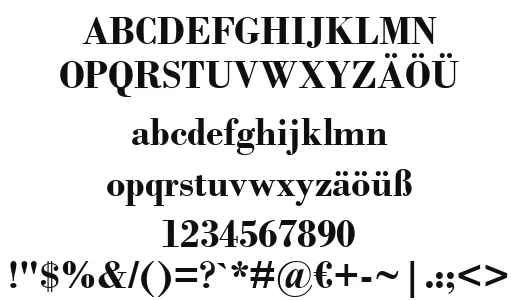 Vorschautext für Schriftart Bodoni MT Gras