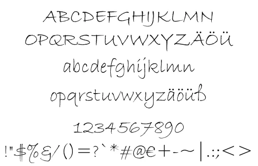 Vorschautext für Schriftart Bradley Hand ITC