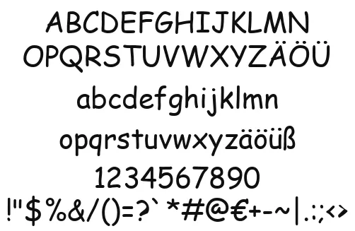 Vorschautext für Schriftart Comic Sans MS