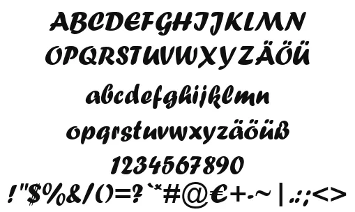 Vorschautext für Schriftart Forte