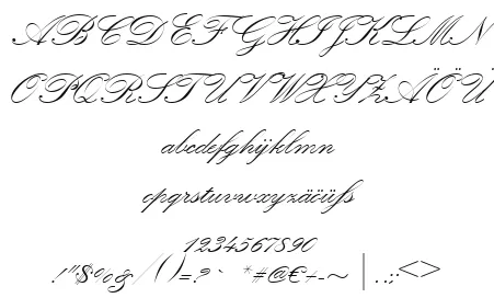 Vorschautext für Schriftart Kunstler Script