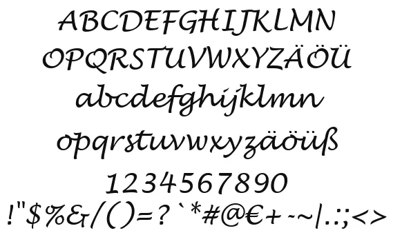 Vorschautext für Schriftart Lucida Handwriting Italique