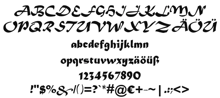 Vorschautext für Schriftart Matura MT Script Capitals