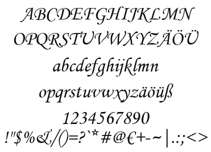Vorschautext für Schriftart Monotype Corsiva