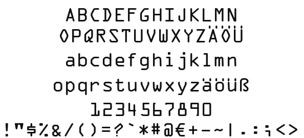 Vorschautext für Schriftart OCR A Extended