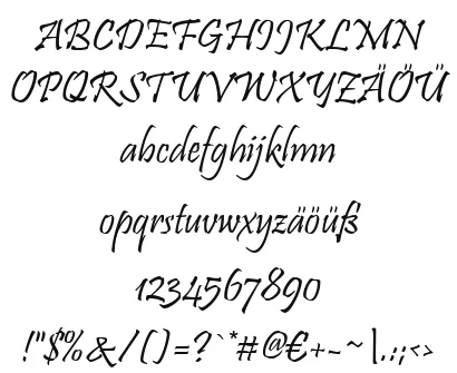 Vorschautext für Schriftart Pristina