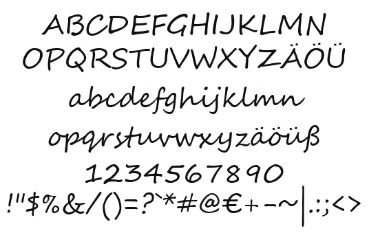 Vorschautext für Schriftart Segoe Script