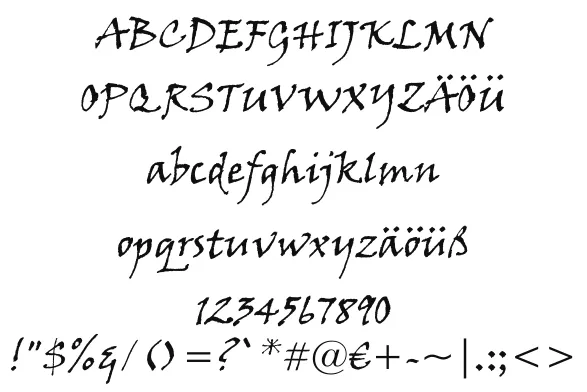 Vorschautext für Schriftart Viner Hand ITC