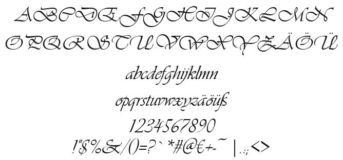 Vorschautext für Schriftart Vivaldi Italique