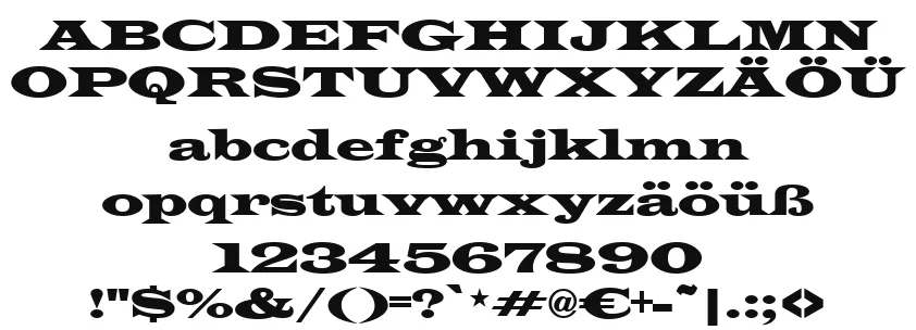 Vorschautext für Schriftart Wide Latin