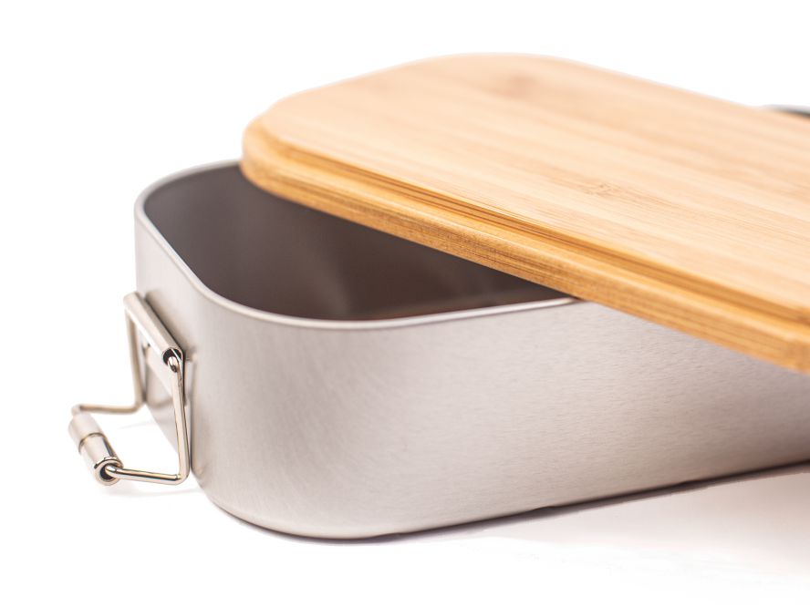 Lunchbox mit Bambusdeckel inkl. Textgravur