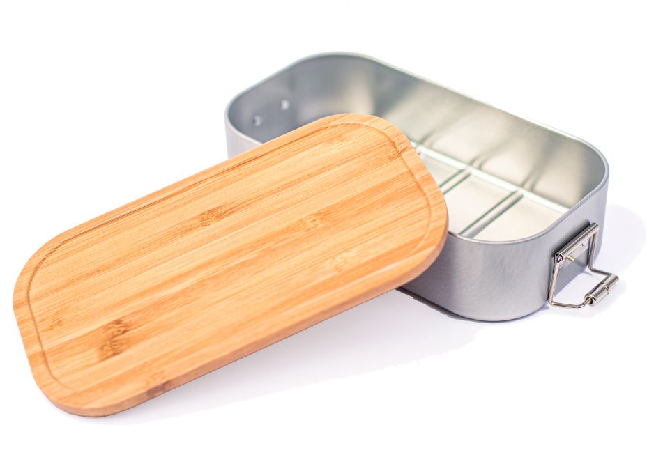 Lunchbox mit Bambusdeckel inkl. Textgravur