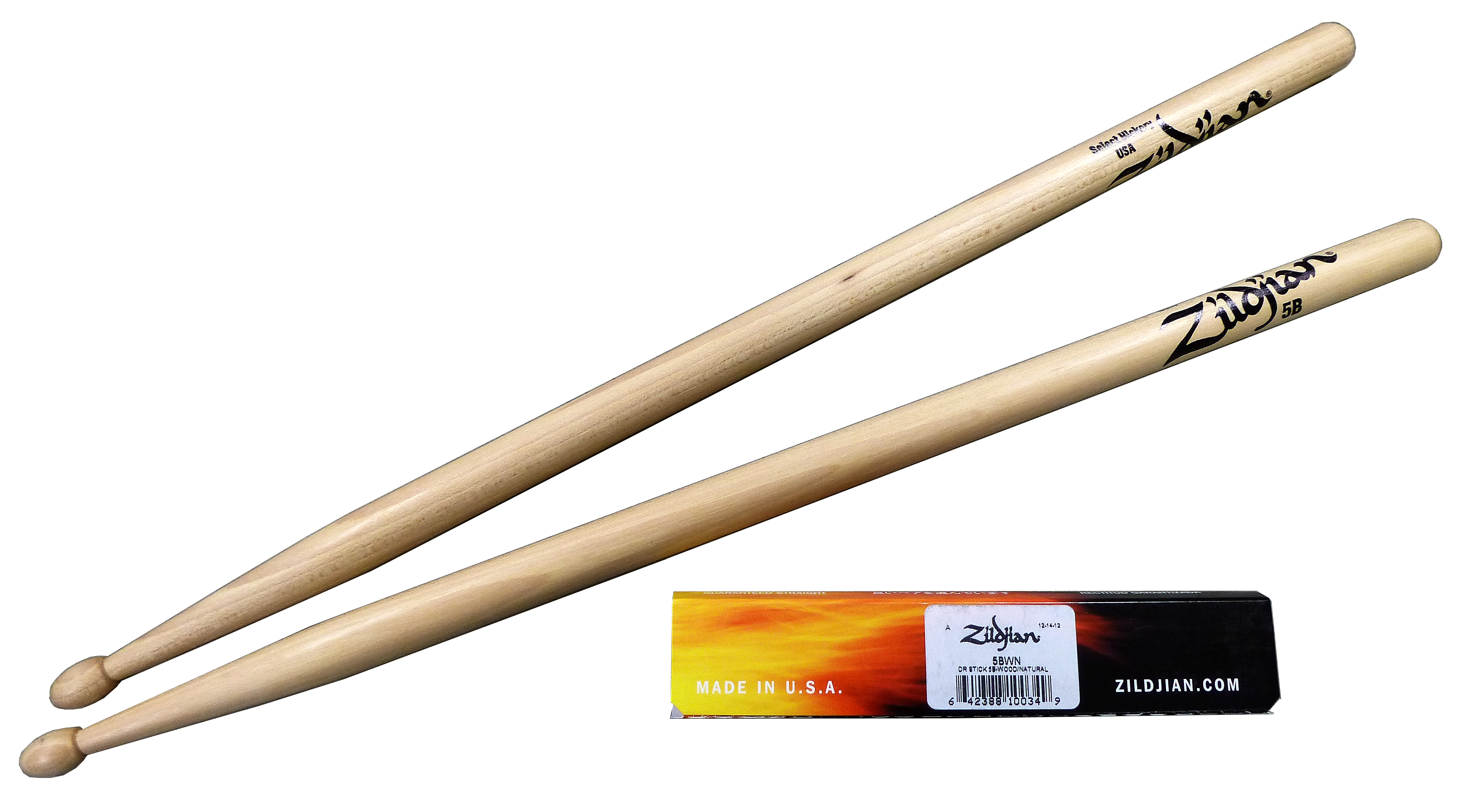 Zildjian 5B Hickory Sticks Wood Tip