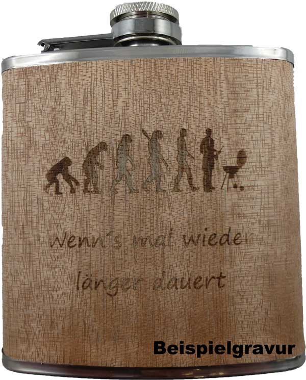 Flachmann in hellem Holz