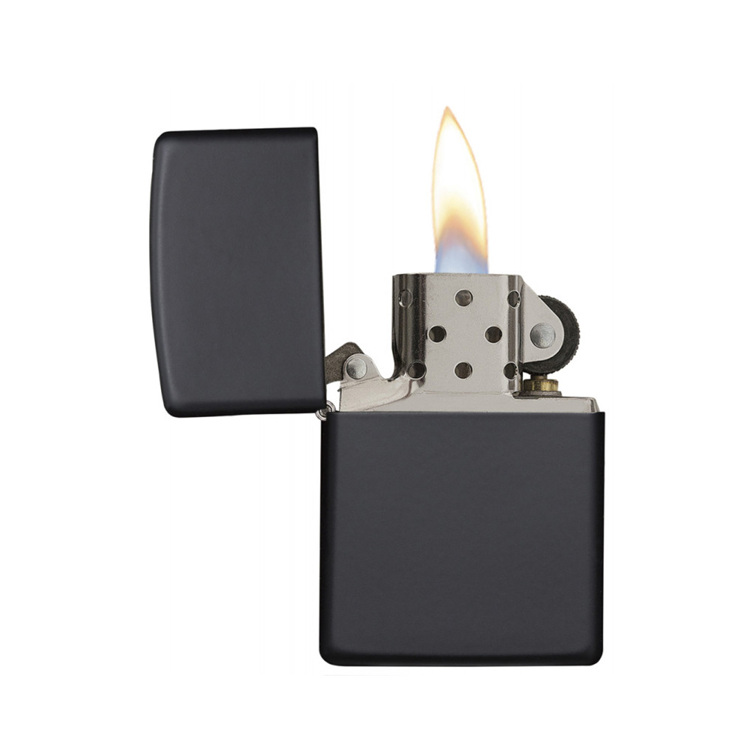 Zippo - Schwarz matt mit chromefarbener Gravur
