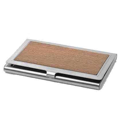 Visitenkartenetui mit Holzdeckel, inkl. Textgravur