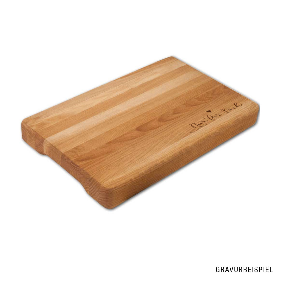 Schneidebrett aus Eiche - mit Griffmulden