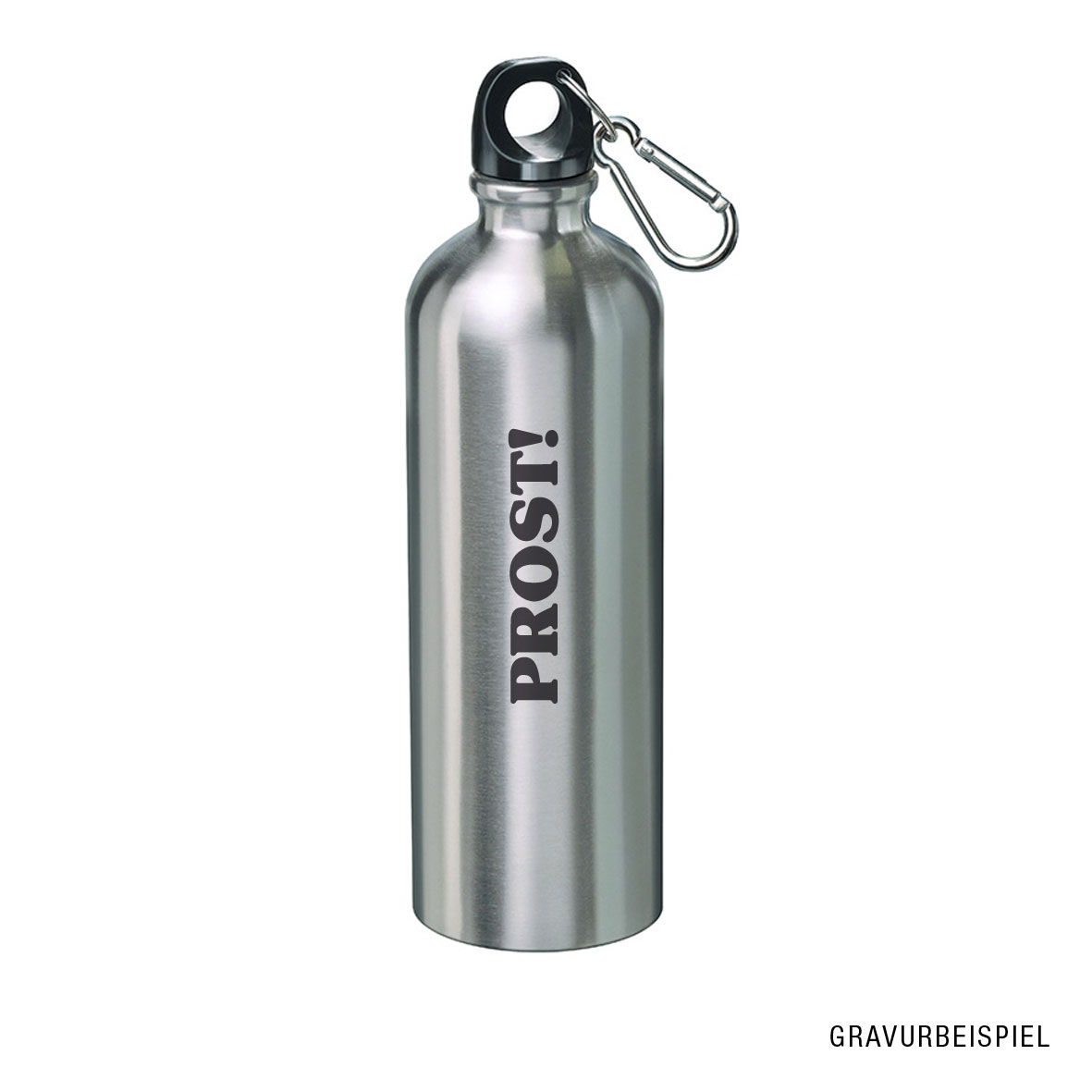 Trinkflasche aus Edelstahl inkl. Textgravur