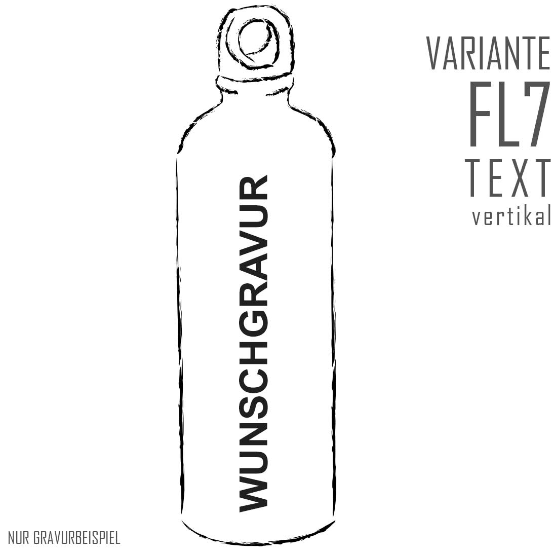 Trinkflasche aus Edelstahl inkl. Textgravur